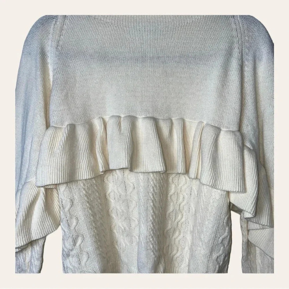 Project NAADAM SWEATER‎ SIZE MEDIUM THICK KNIT CREAM IN COLOR RUFFLE - Picture 3 of 9
